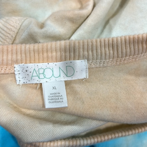 Abound Women's Blue and Orange Raw Edge Hemline Crewneck Tee Shirt XL - Picture 4 of 6